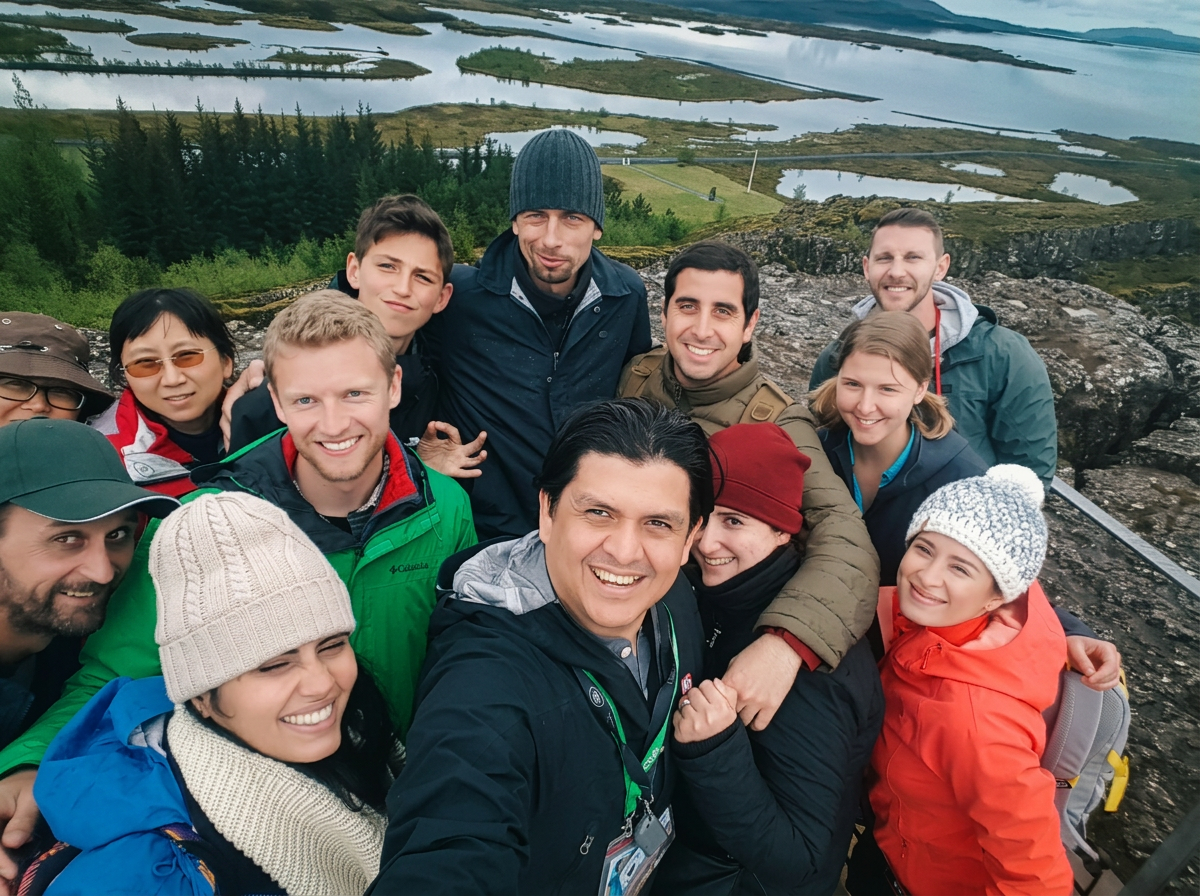 Grupo en Þingvellir
